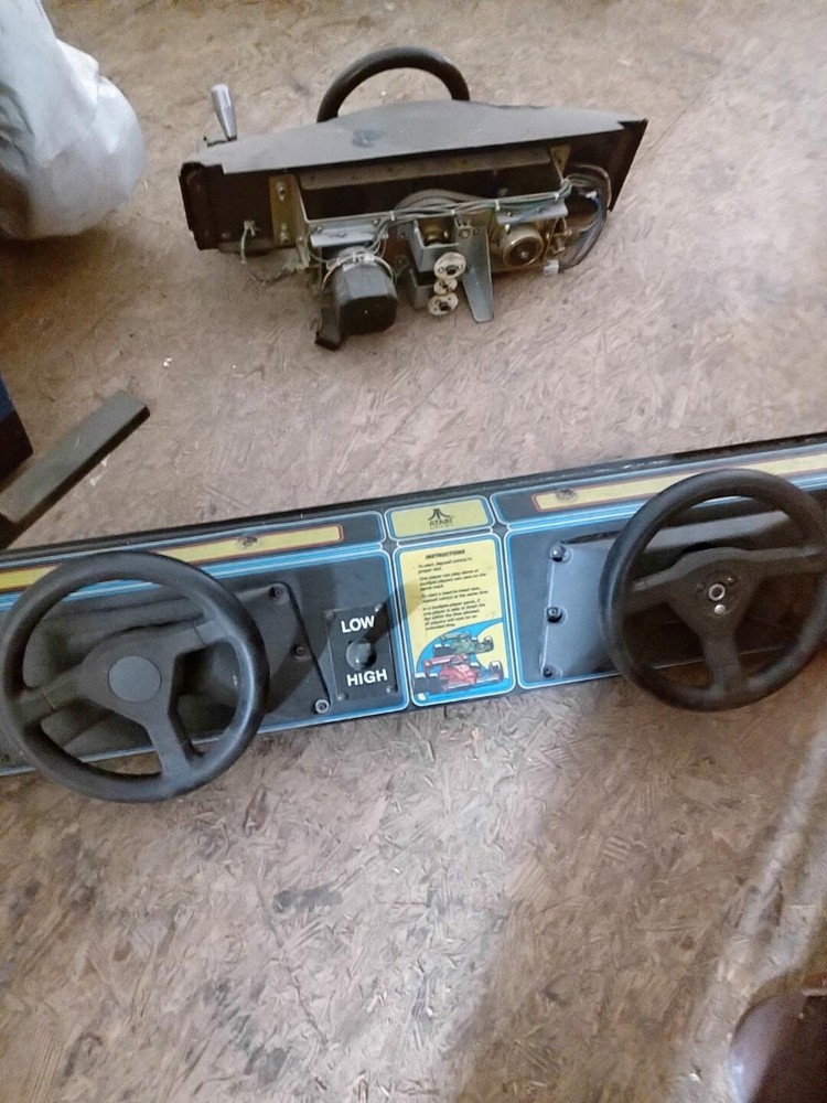 ATARI TWO STEERING WHEEEL GAME PART AS IS