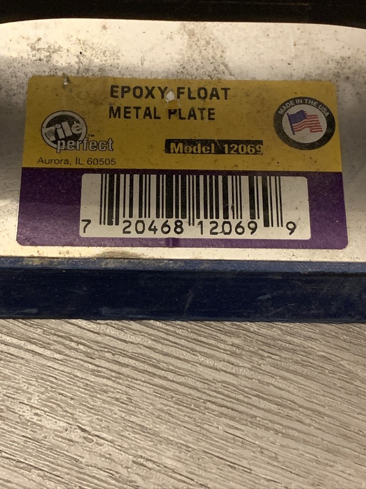 Tile Perfect Polyproxylene Epoxy Grout Float Metal Plate with Soft grip Handle