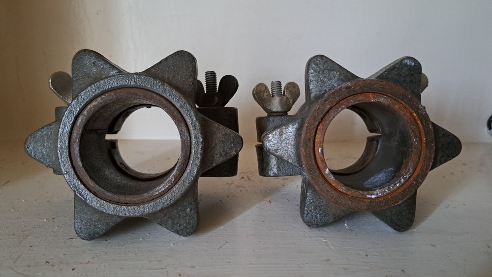 1980s Spin Lock Collars. 5 Kg Weights