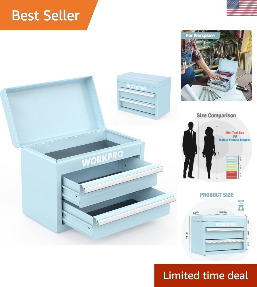 Durable Metal Tool Chest with Noise-Reducing Liners - Home & Workshop Essential