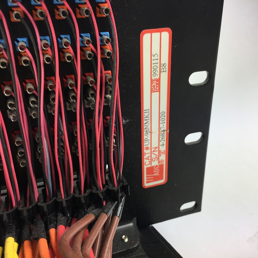 ADC 96 Bantam TT patchbay connected to ADC UP-96NMKII PPC RACKMOUNT PATCHBAY