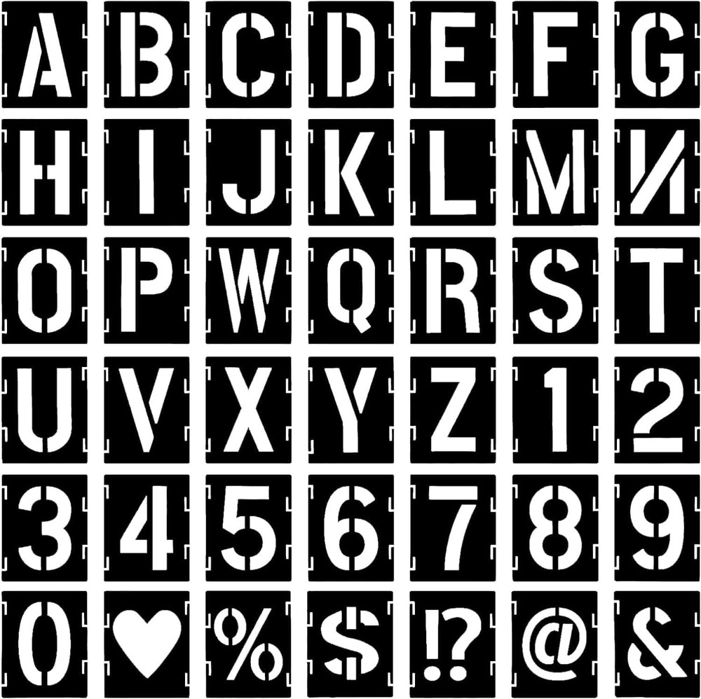 Alphabet Number Stencils 42pcs Reusable 3.5 Inch Set