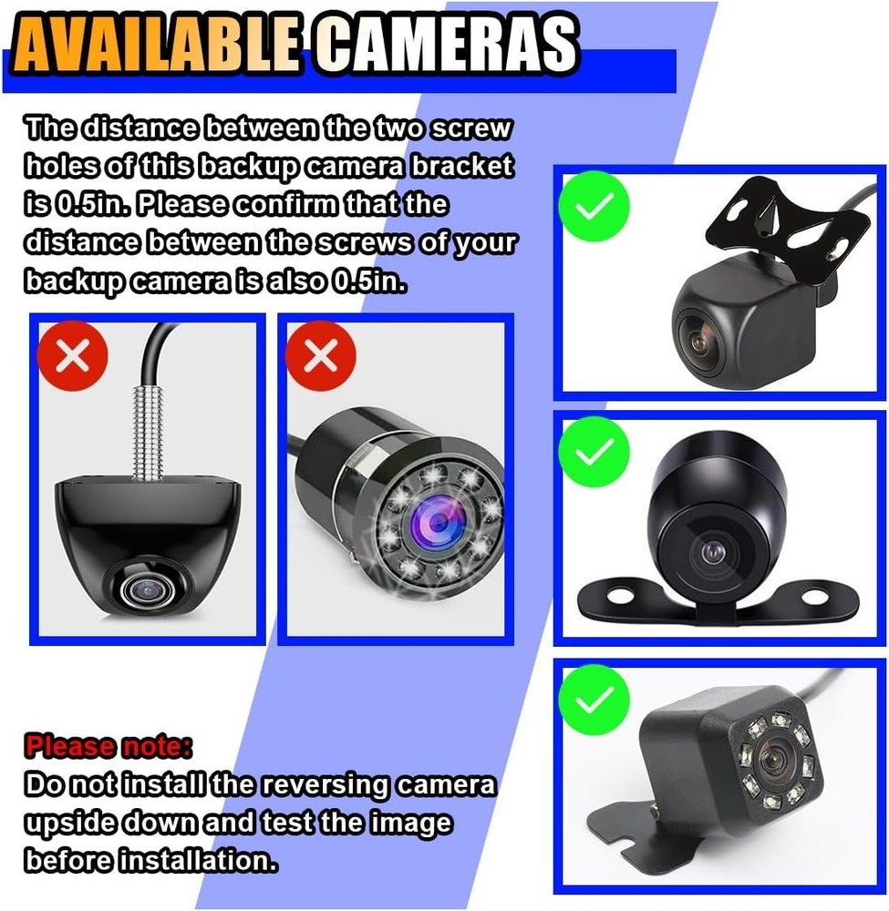 Waterproof Reverse Camera Mount for US License Plates - Easy Installation