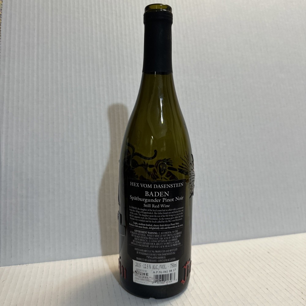 Hex Vom Pinot Noir Empty Bottle With No Cork