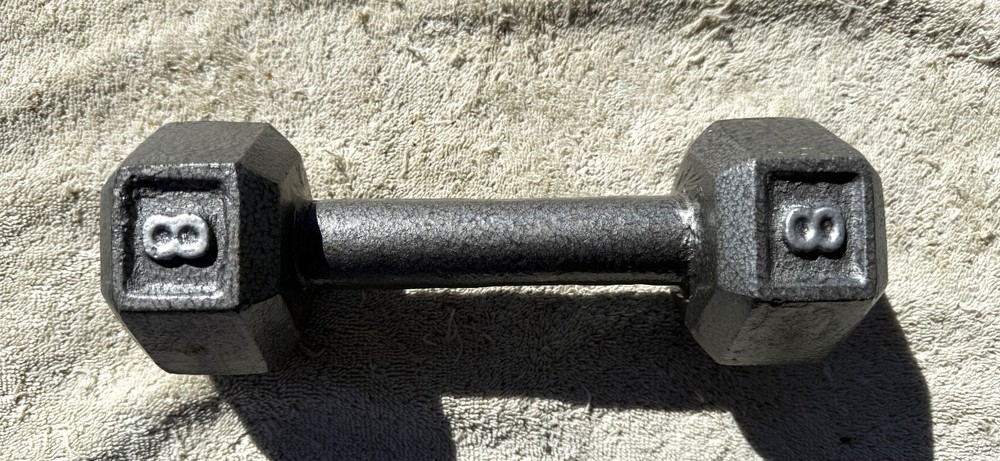 8 POUND HEX HEAD CAP TYPE CAST IRON DUMBELL