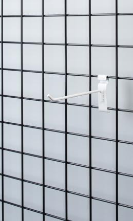 SSWBasics 8 inch White Peg Hook for Wire Grid - 50 Count - White Gridwall Hooks