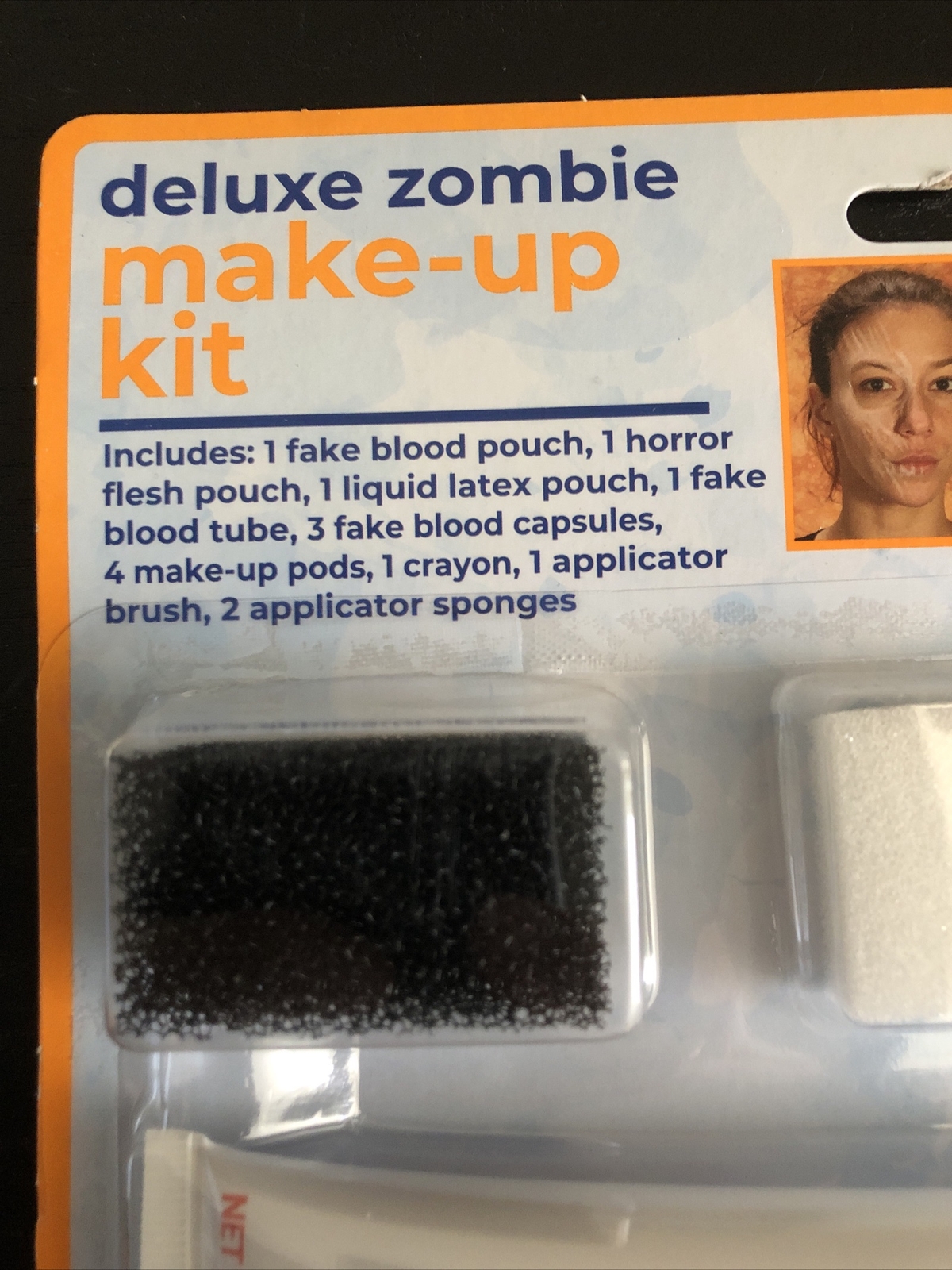 Deluxe Halloween Zombie Make-up Kit, Fake Blood, Sponges, Make-up, Flesh (NEW)