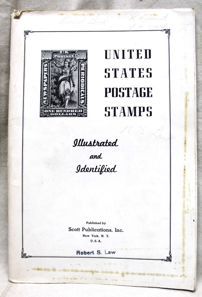 SCOTT U.S. POSTAGE STAMPS ILLUSTRATED & IDENTIFIED BOOKLET 1939 VINTAGE