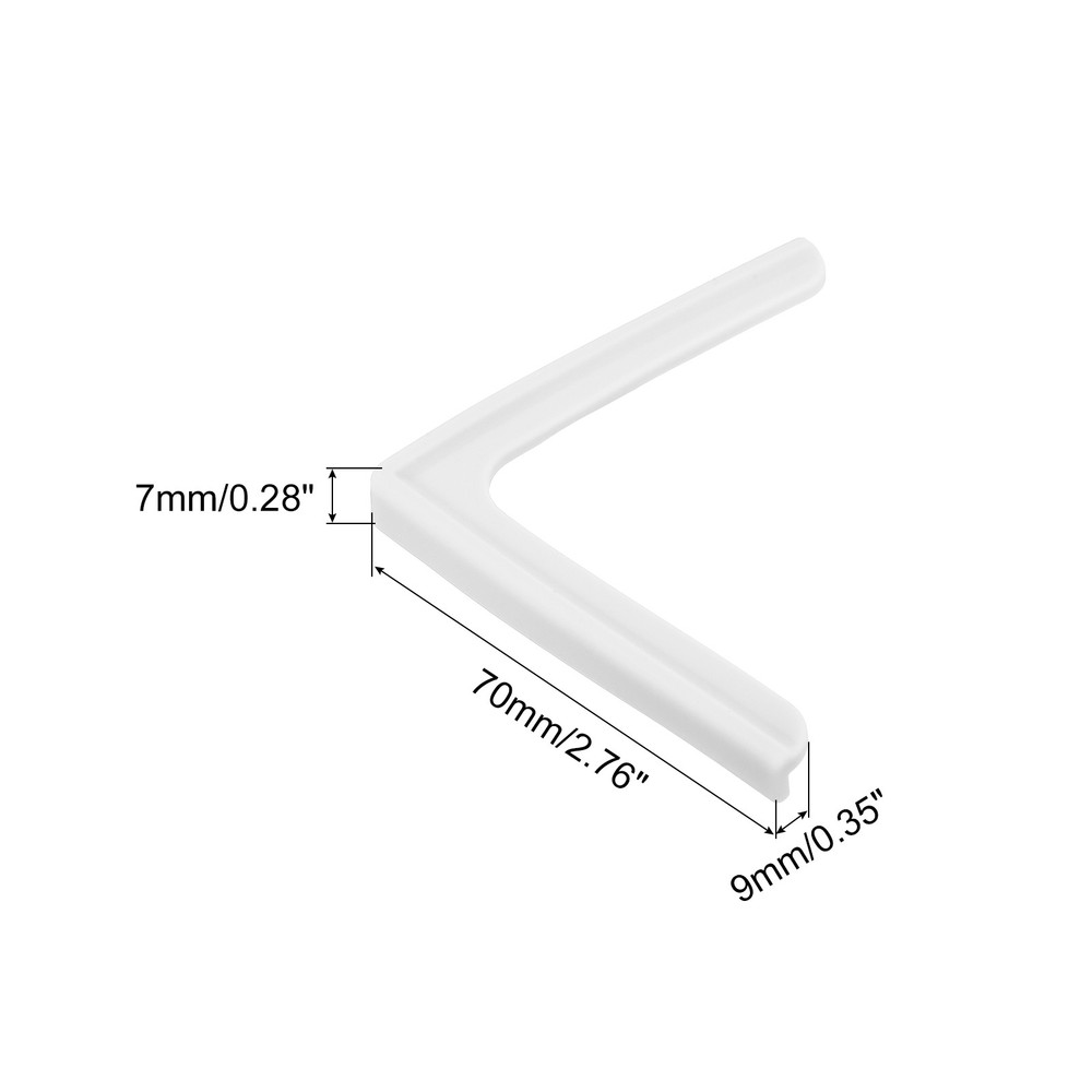 Window Corner Edge Protectors, 2Pack Mini Simple Style 70mmX9mm Silver White