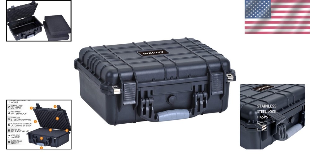 Pro Black Waterproof Camera Case, Drone Ready, Pick-and-Pluck Foam Insert