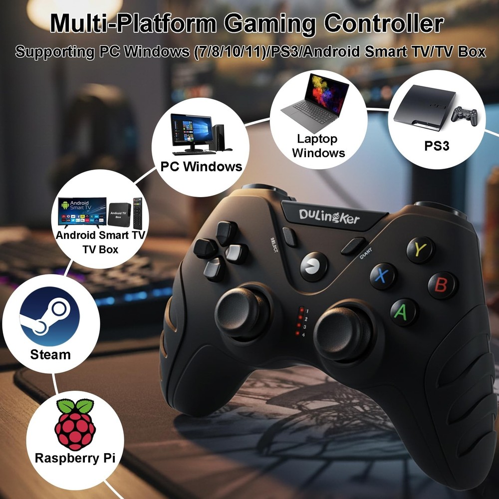 DuLingKer PC Controller Wireless, PS3 Controllers PC Gamepad with Hall Effect...