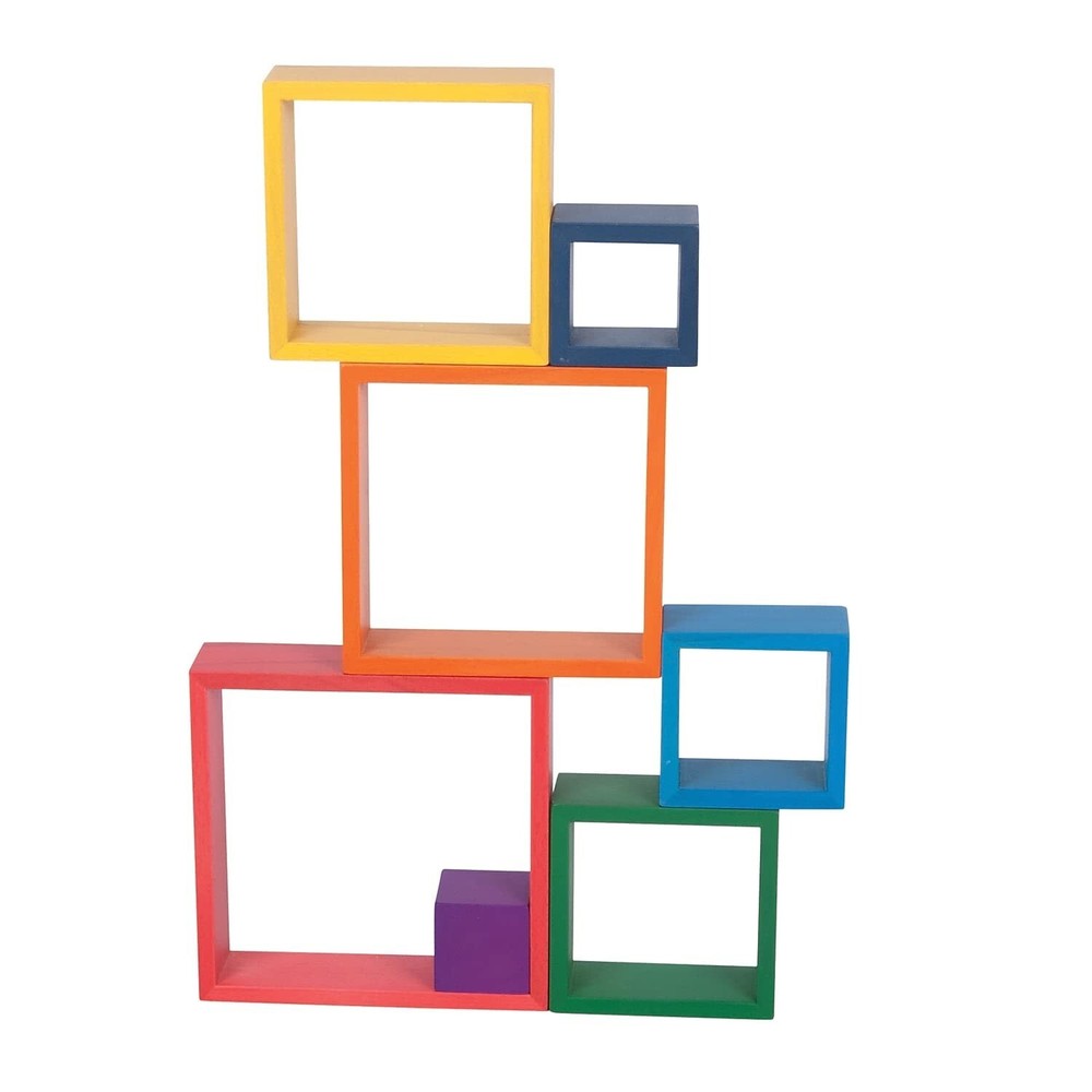 TickiT - 73416 Wooden Rainbow Architect Squares - Nesting Puzzle - Stacking B...
