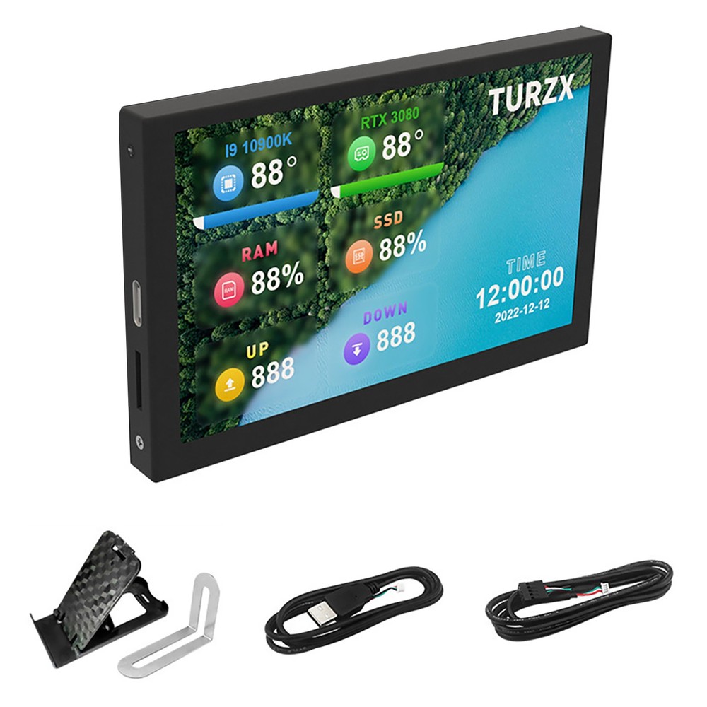 Black 5" USB Computer Secondary Screen CPU GPU RAM HDD PC Data Monitor Panel dd