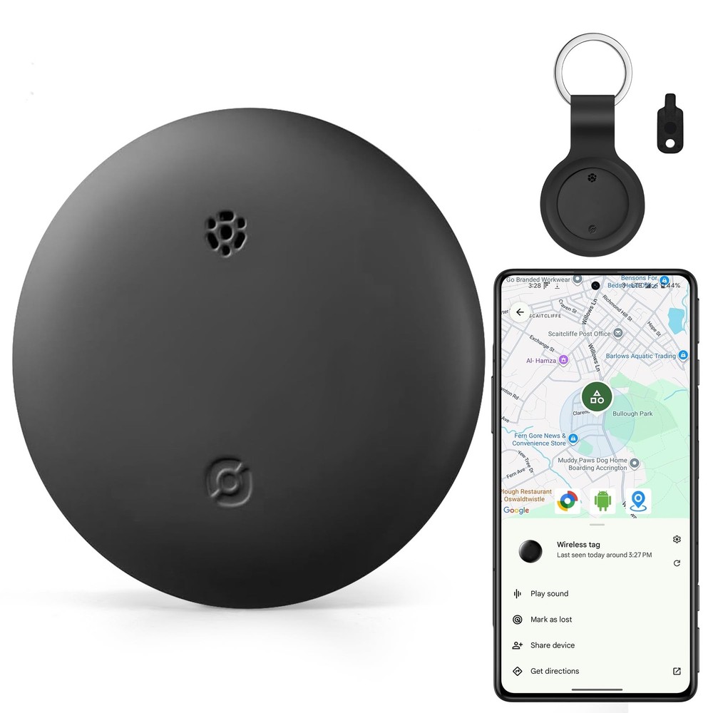 Android Tracker Tags, 1 Pack Google Certified Smart Tracker with Silicone Cas...