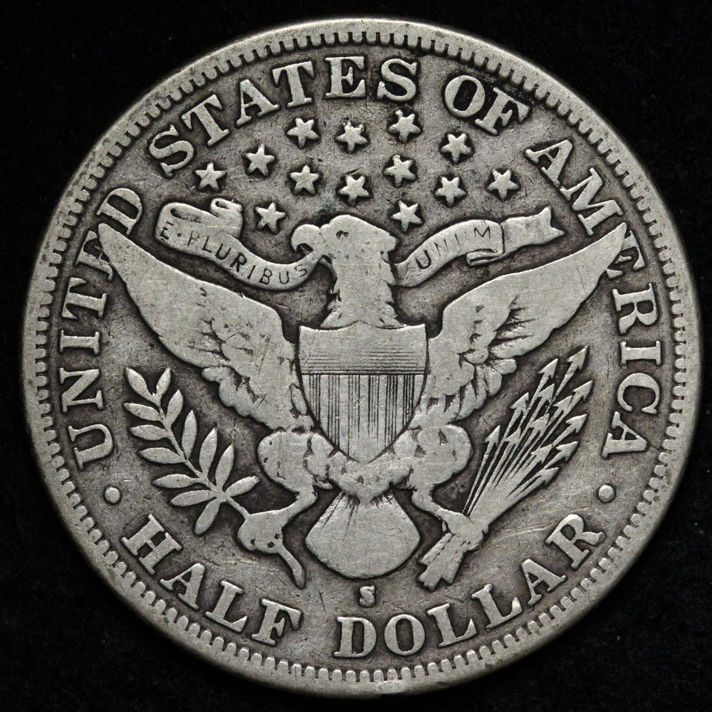 1894-S Barber Silver Half Dollar FINE E372 DUZEY