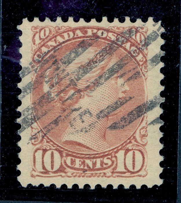 CANADA #45 10c SMALL QUEEN USED XF