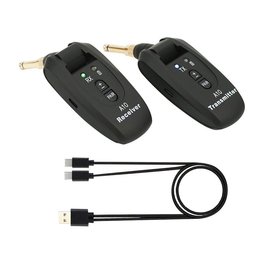 Wireless Guitar Kit Transmitter & Receiver System 100ft 24Bit Audio 2.4GHz