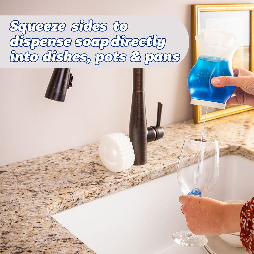 Scrub Daddy Soap Dispenser - Soap Daddy, Dual Action for Kitchen, Refillable