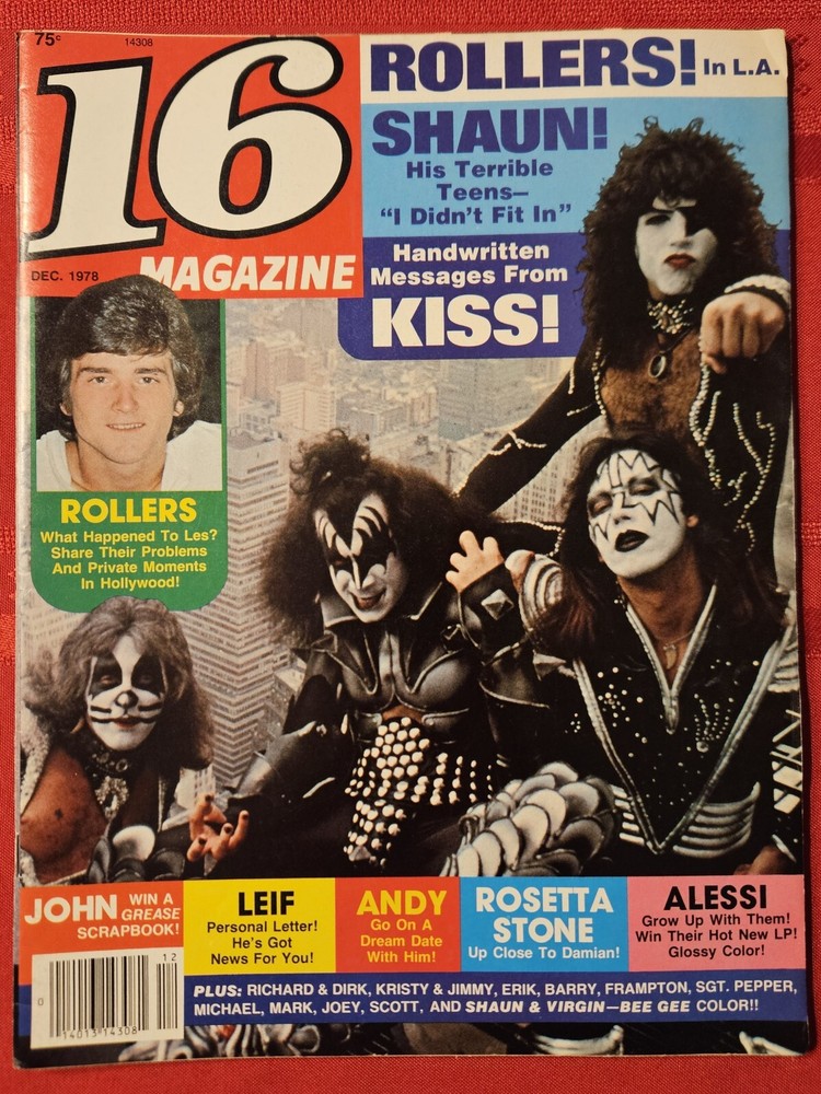 16 magazine December 1978 KISS, ROLLERS, GARRETT, GIBB