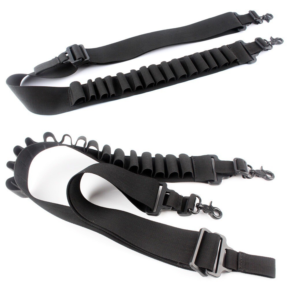 Tactical Shotgun Sling 15 Shell Ammo Holder Bandolier12/20Ga Shotgun Shell Sling