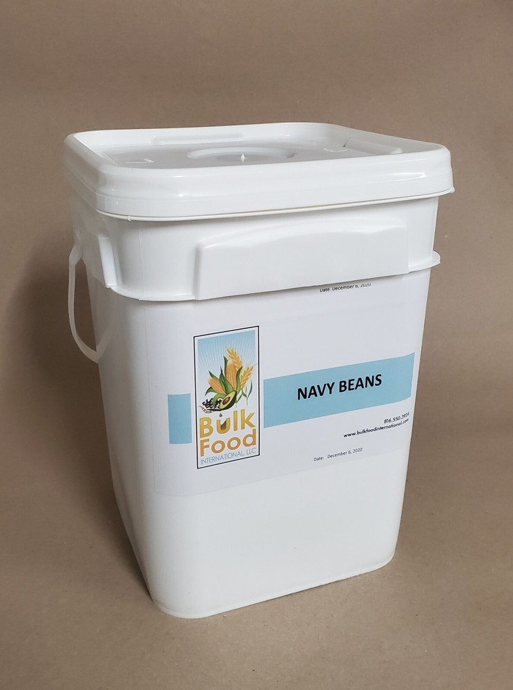 BULK Navy Beans-4 Gallons-Emergency Long-Term Storage-25#--128 Servings