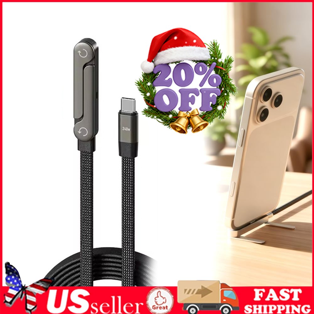 240w Fast Charging Foldable Bracket Data Cable with Built-in Holder 2026 New