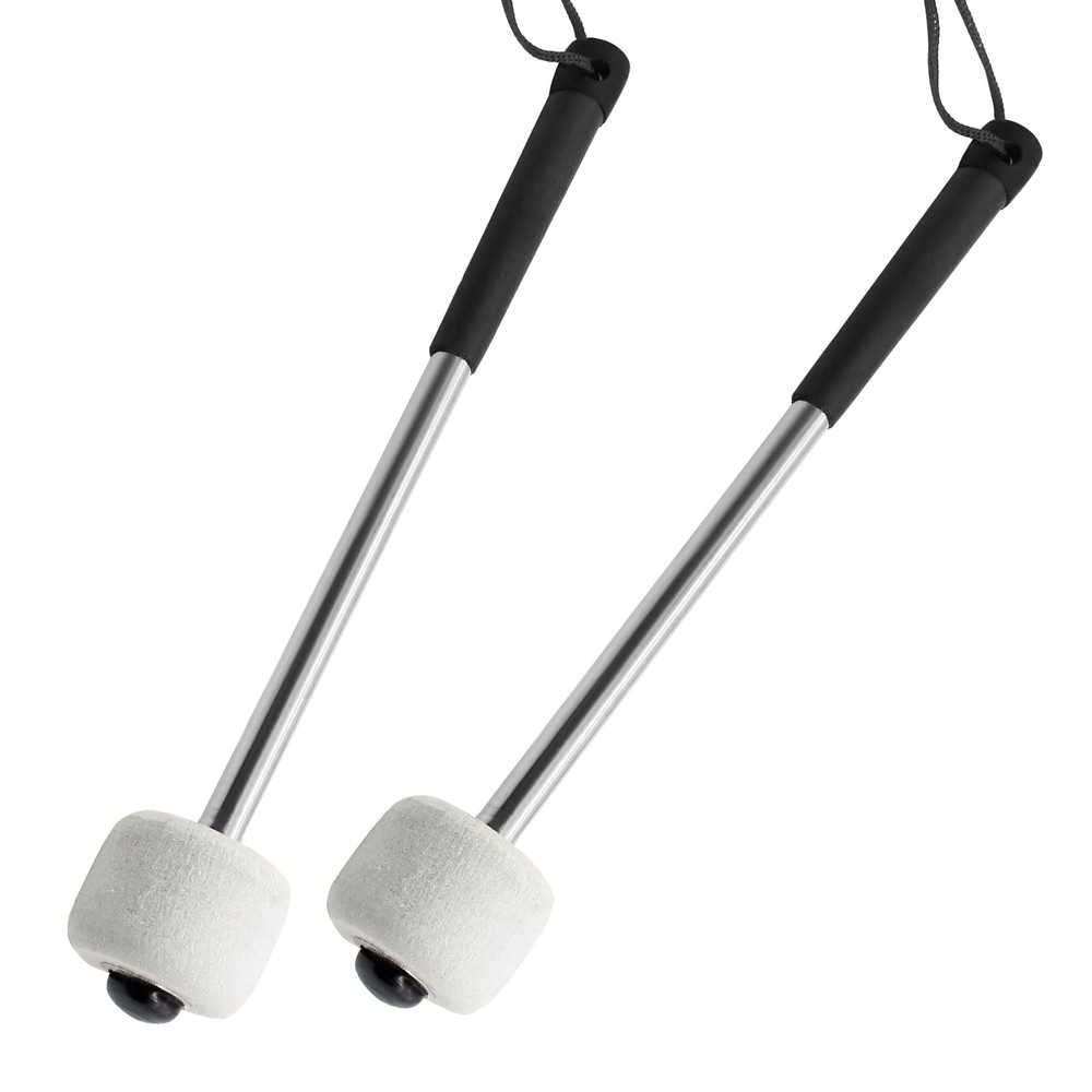 2 Pcs Marching Bass Drum Mallets, Wool Felt Drum Mallets Percussion with Stai...