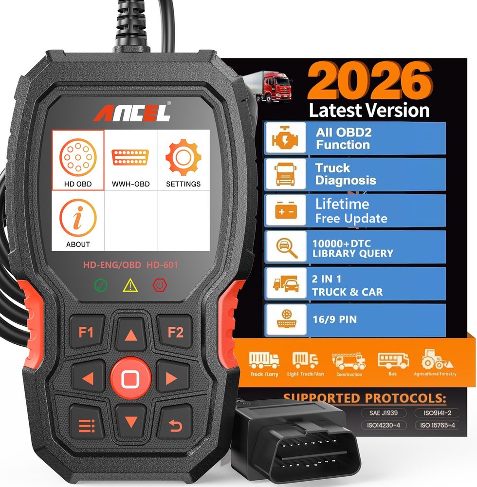 Heavy Duty Truck Scanner HD601 Diesel Diagnostic OBD2 Scan Tool & Code Reader