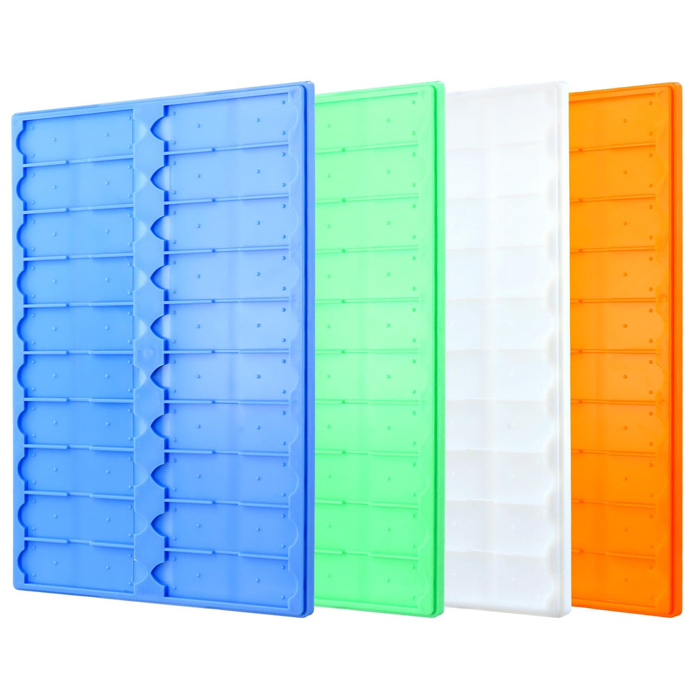 Stackable Microscope Slide Tray Set 4Pc 20-Slot Anti-Slip Lab Slide Storage Rack