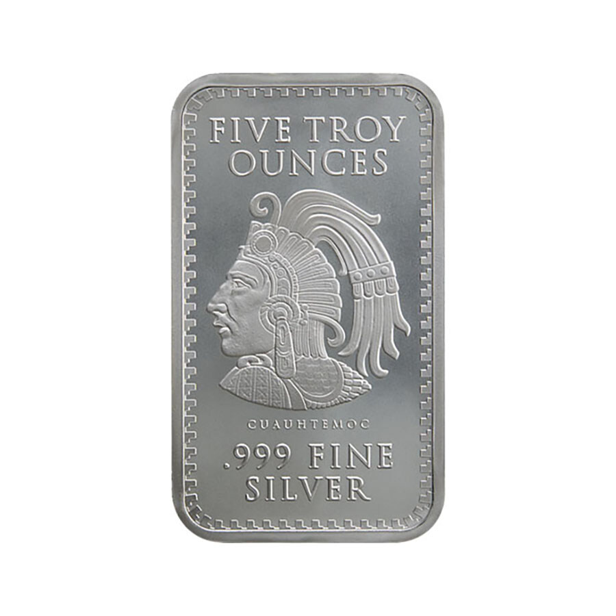 Silver 5 oz Aztec Calendar Bar