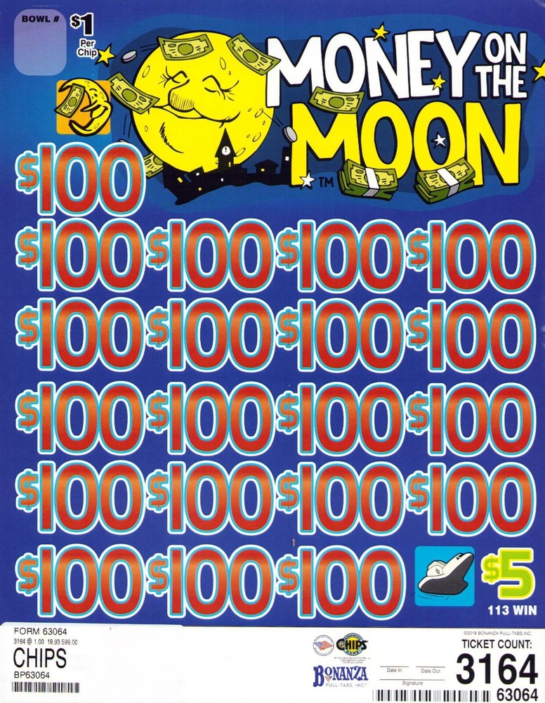 Pull Tab Tickets - Chip Tickets - Game - Money on the Moon