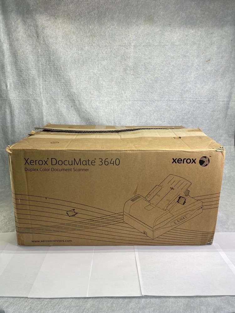 Xerox DocuMate 3640 Flatbed Scanner Duplex Color Document Scanner Open Box Nice