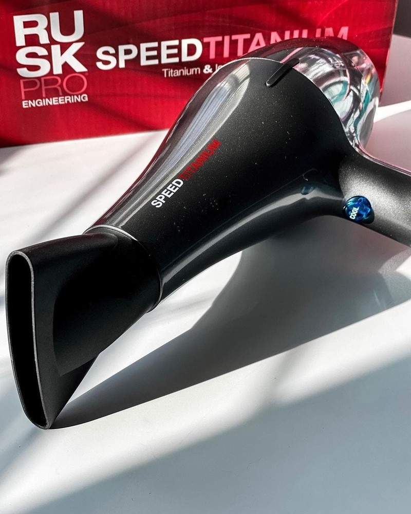 RUSK PRO Speed Titanium Hair Dryer, Ionic Generator Eliminates Frizz, Diffuser