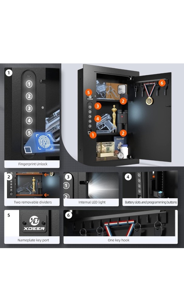 Xdeer Security Flat Wall Safe