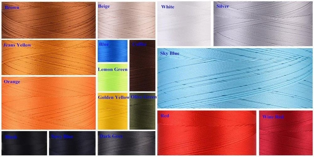 1500 Yards Black Polyester Thread for Upholstery and Outdoor Projects