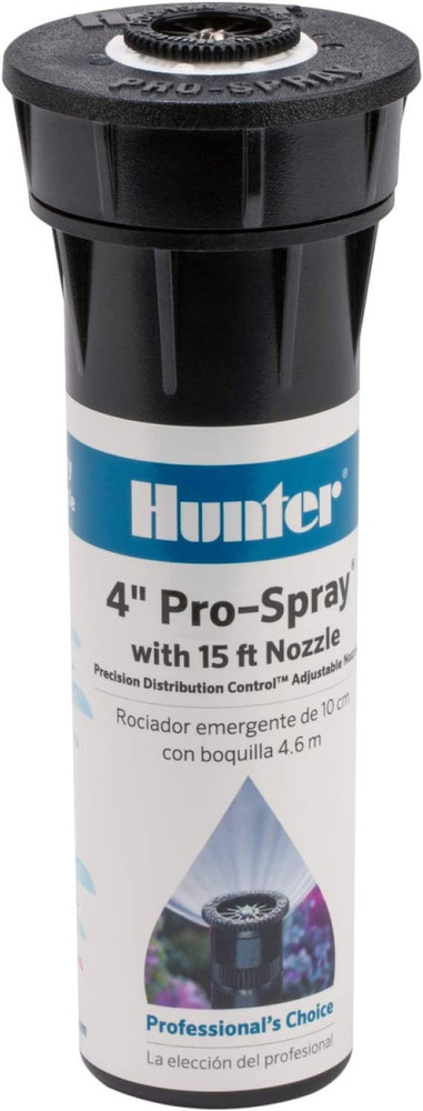 Pro 4" Pop up Sprinkler Head, Adjustable 0°–360° Spray Pattern, 8'–15' Coverage,