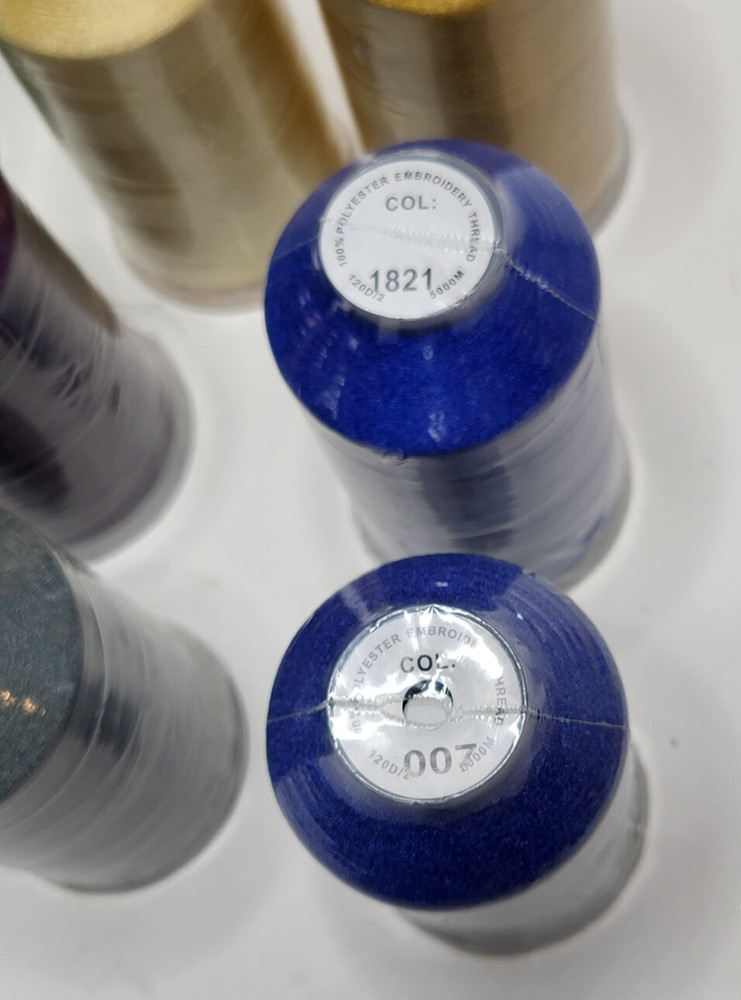 Embroidery Machine Thread Lot of 11 Spools Brothread 100% Polyester 5000M each