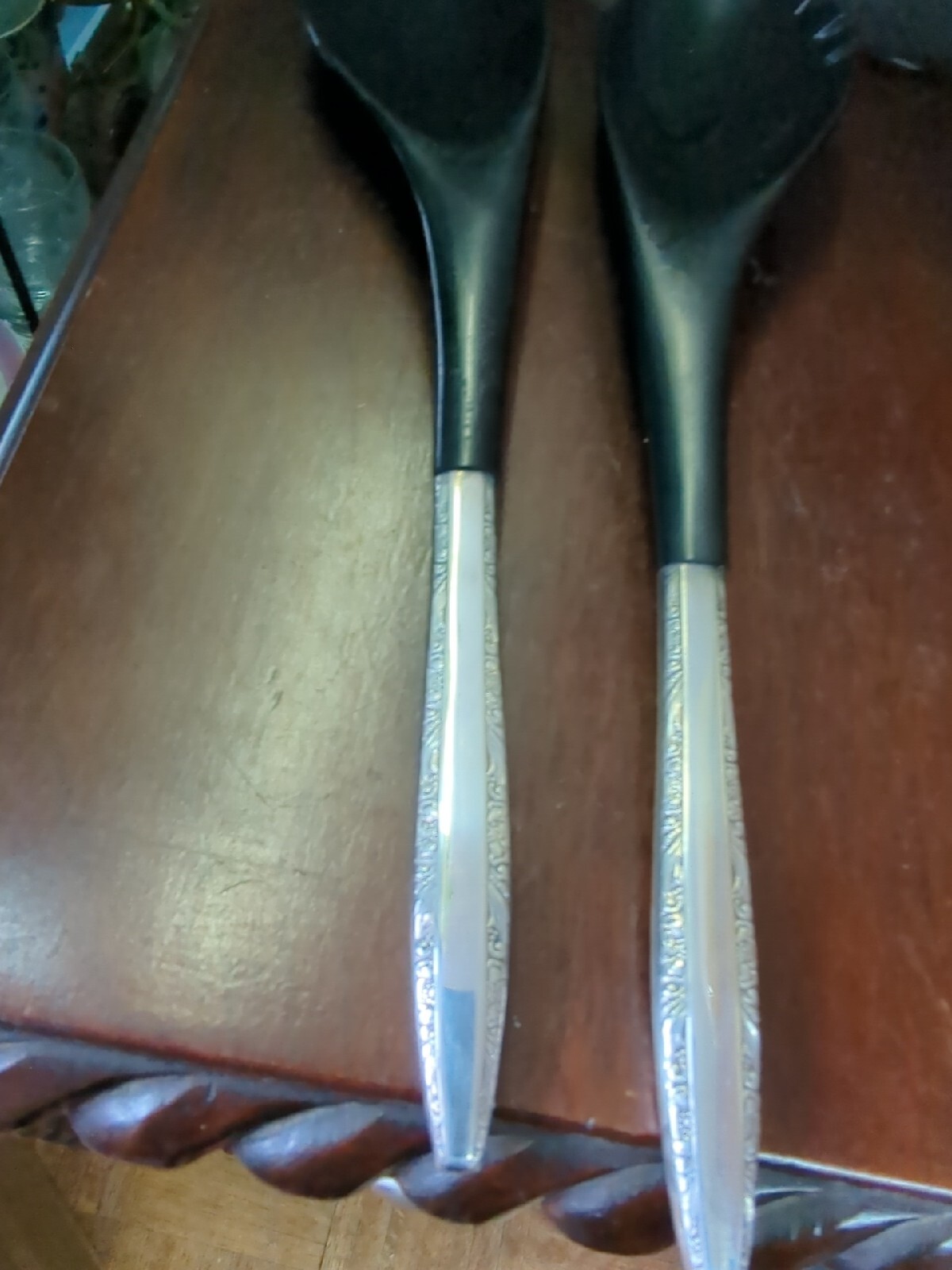 Vintage Towel Silver plate 1968 Candleglow Salad Serving Set