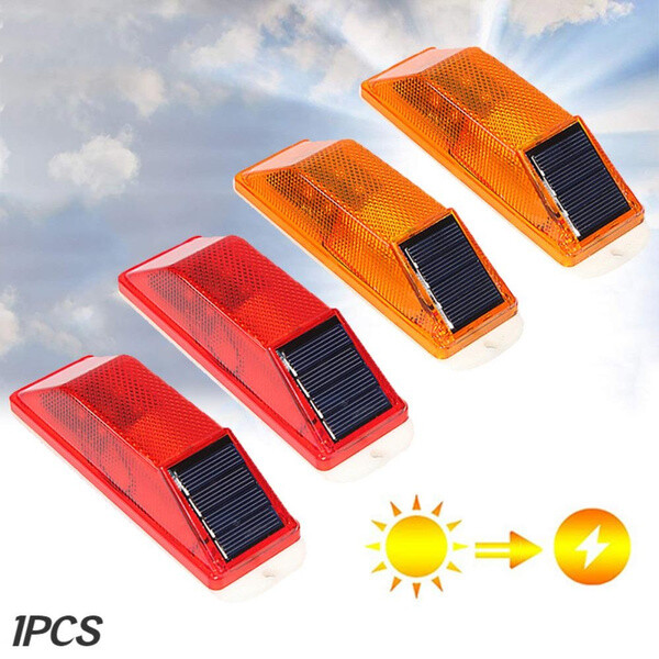 Solar Strobe Warning Lights Flash Lights Waterproof Security Wall Lamp Outdoor