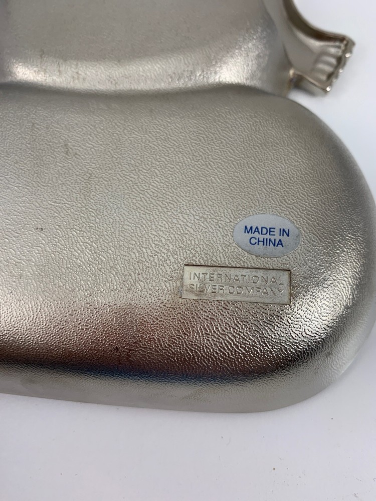 International Silver Co. Silverplate Snowman 15” Triple Divided Server Tray Dish