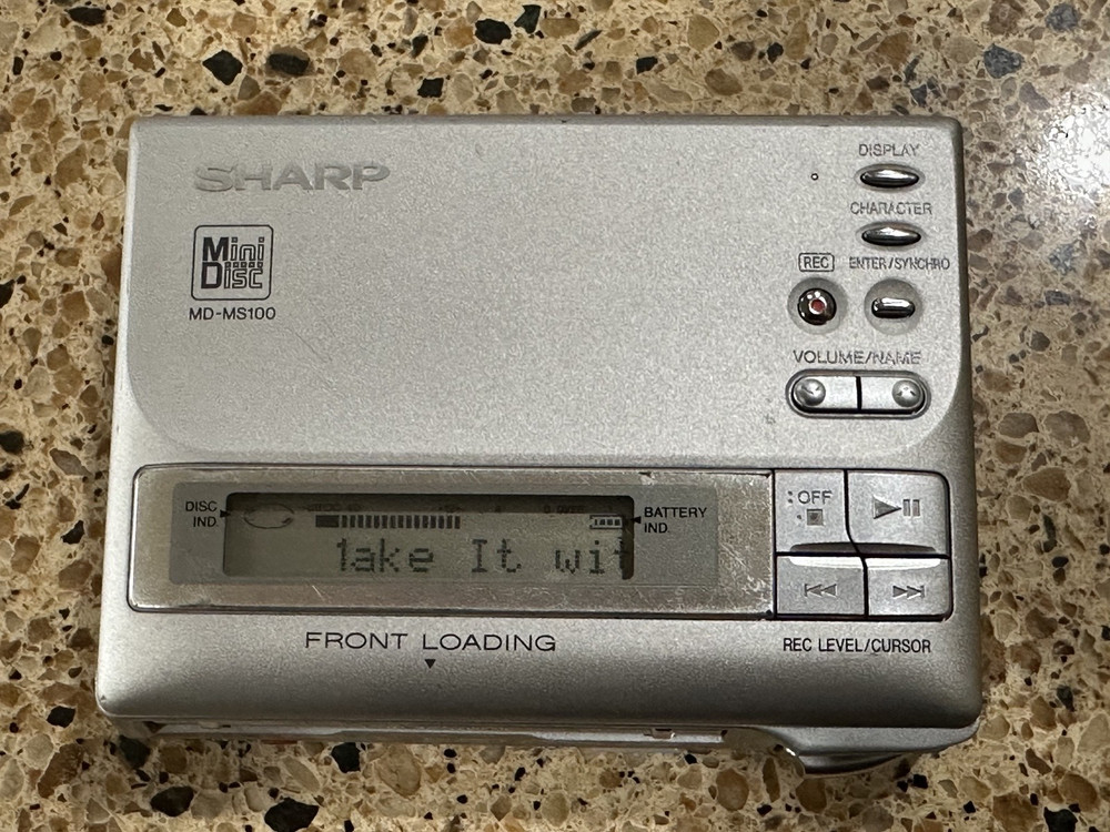Sharp MD-MS100 Portable MiniDisc MD Recorder - Tested Working - US Seller