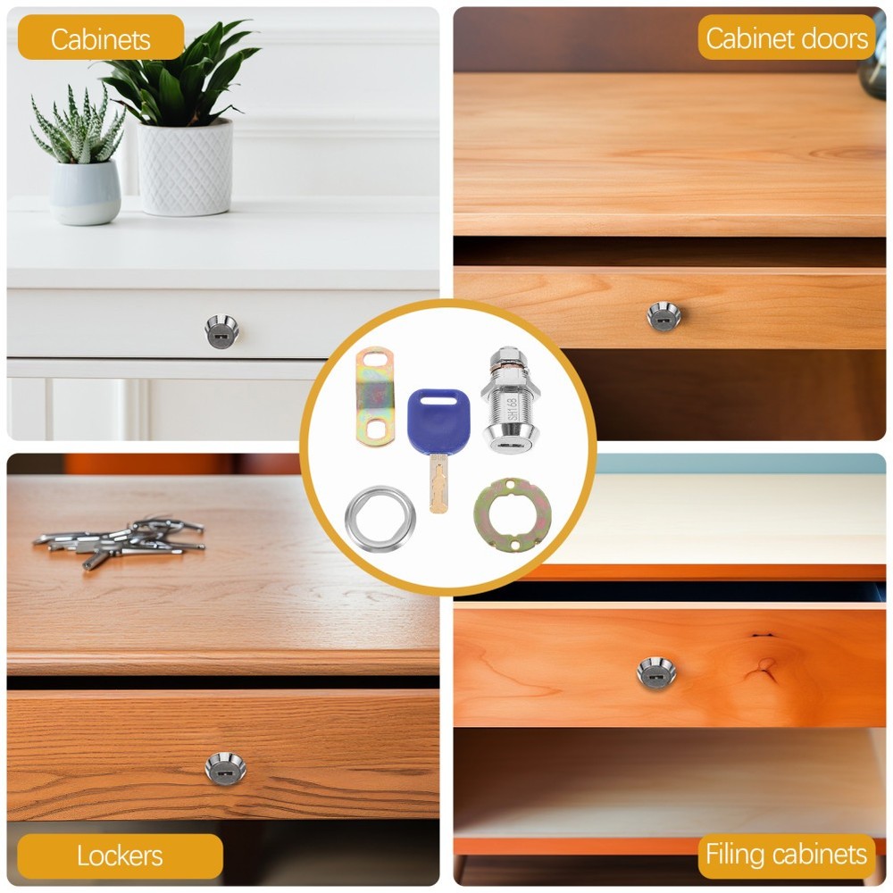 Metal Security Cabinet Lock Drawer Lock for File Cabinet and Counters