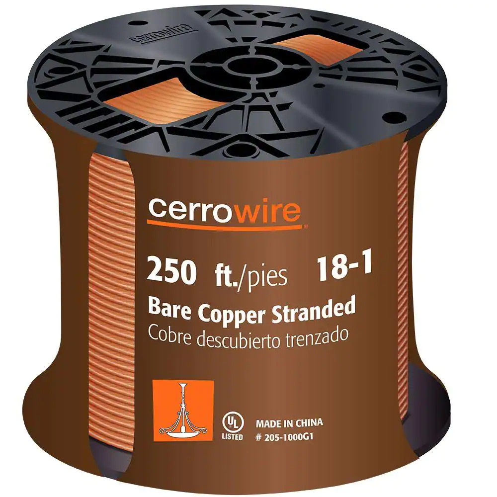 250 Ft. 18-Gauge Stranded SD Bare Copper Grounding Wire