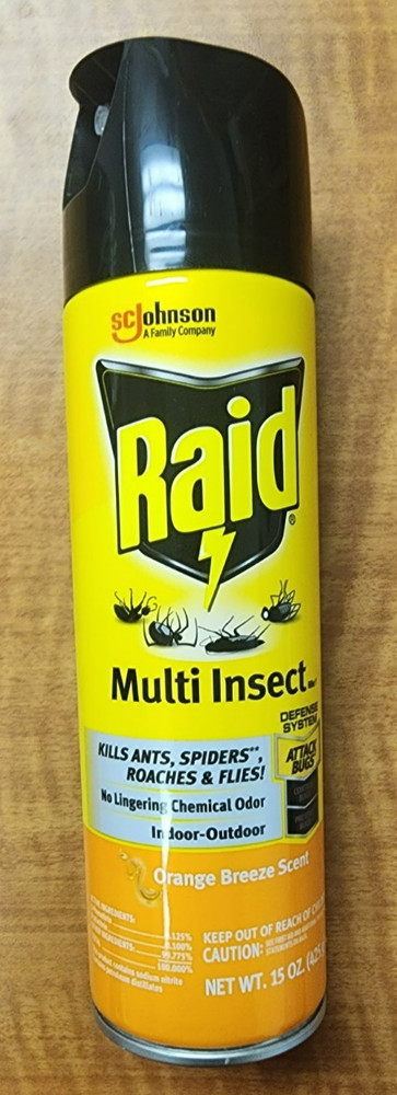 6 Raid Multi Insect Killer Bug Killer Spray, Orange Breeze Scent, 15 oz Each