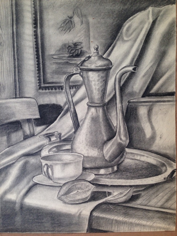 Alex Stavenitz Still Life unsigned drawing