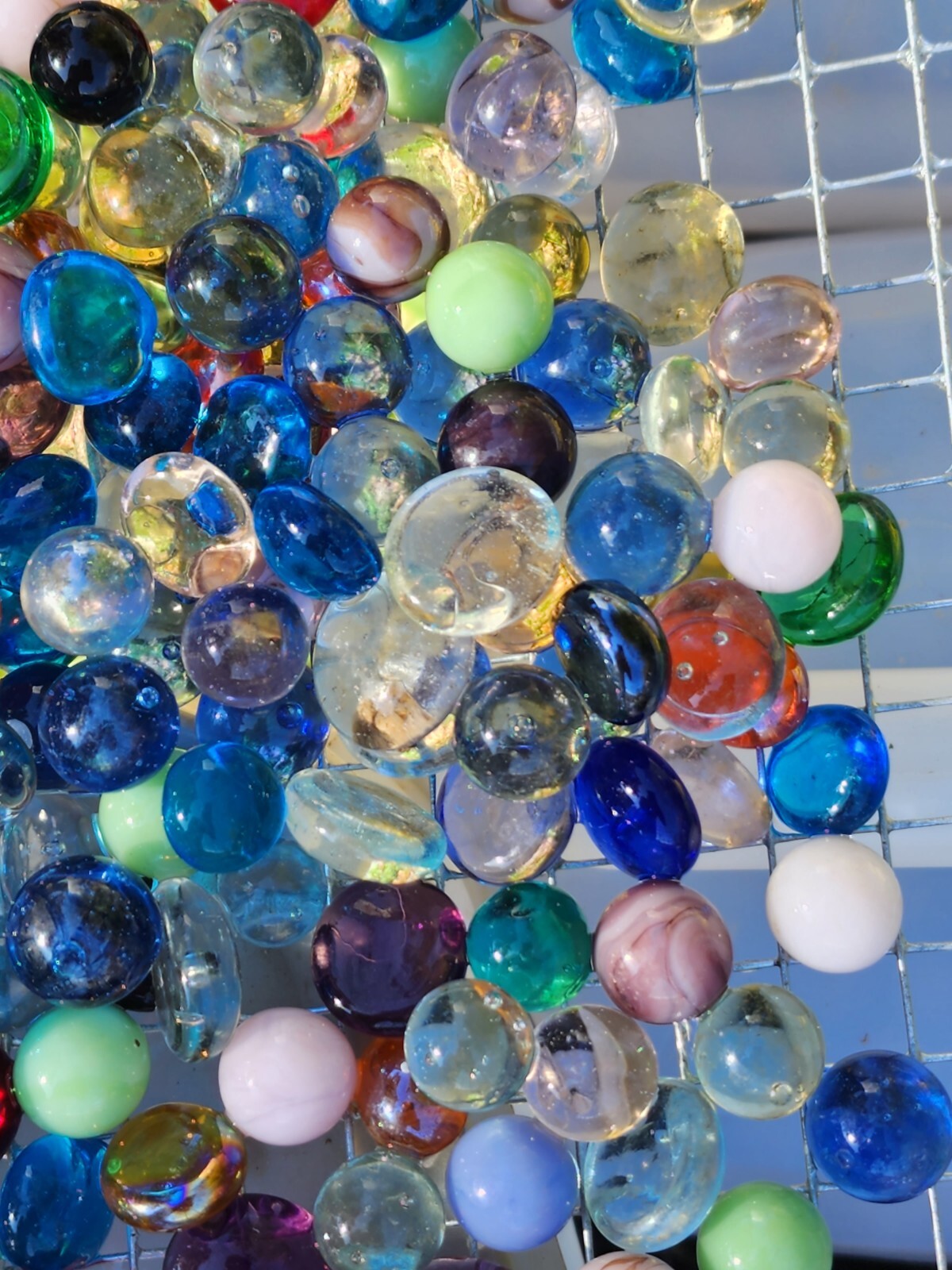 4 LBS MIXED MARBLES, FLAT GLASS MARBLES GEMS, VASE FILLERS, MOSAIC $19.99 PPD