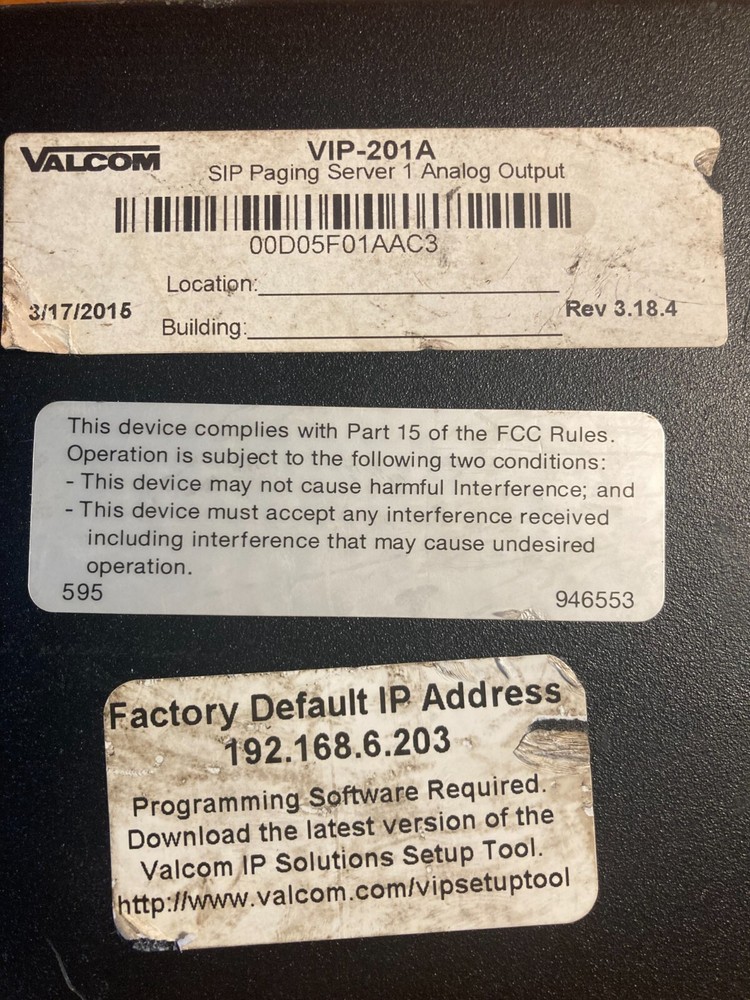 Valcom VIP-201A PagePro IP Black