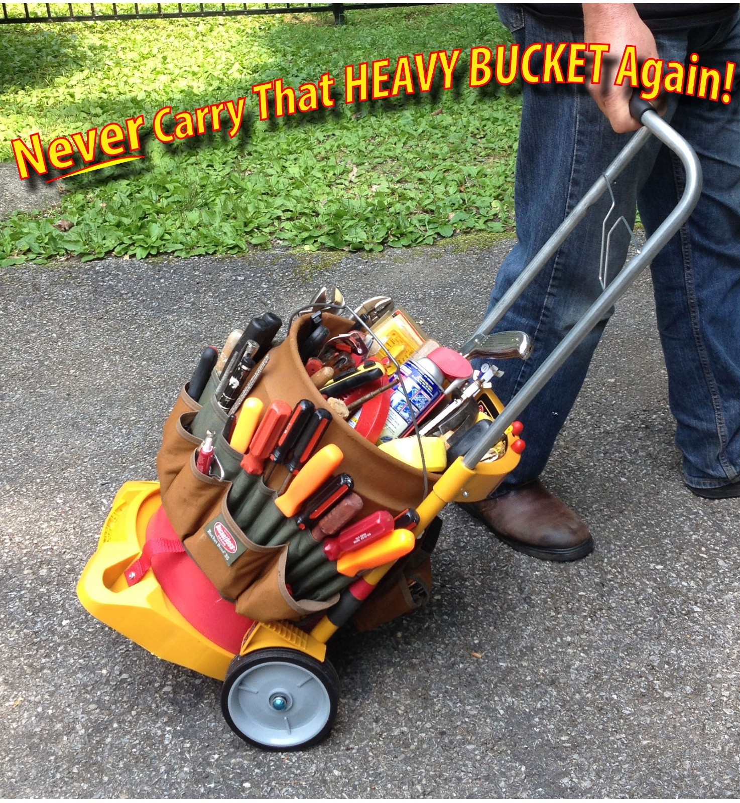 Bucket Buggy Rolling Cart, 5 - 7 Gallon Buckets, Paint, Tools (bucket not incl.)