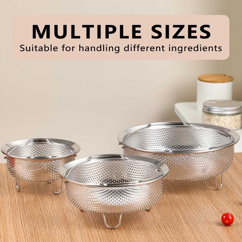 Stainless Steel Steamer Basket - Vegetable & Dumpling Steamer Insert for Pots...