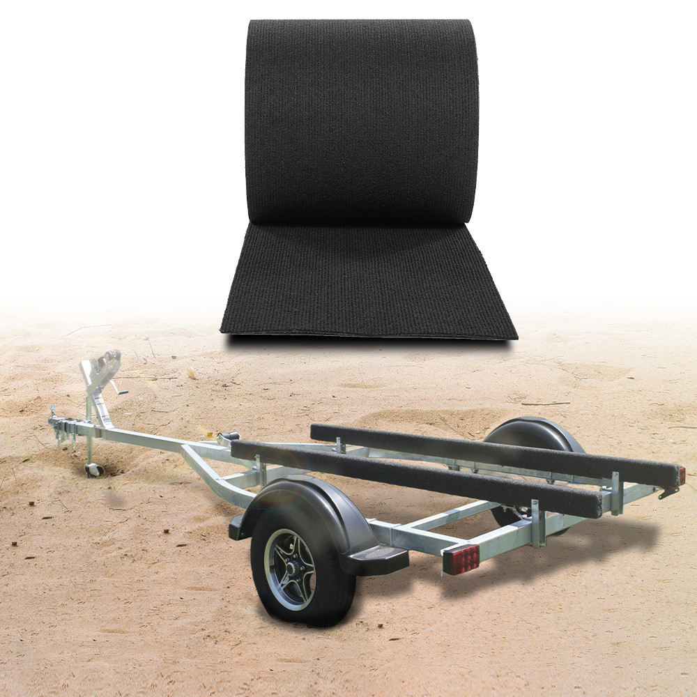 9" x 50' Ribbed Bunk Carpet / Marine Boat Trailer Runners / Outdoor - Black